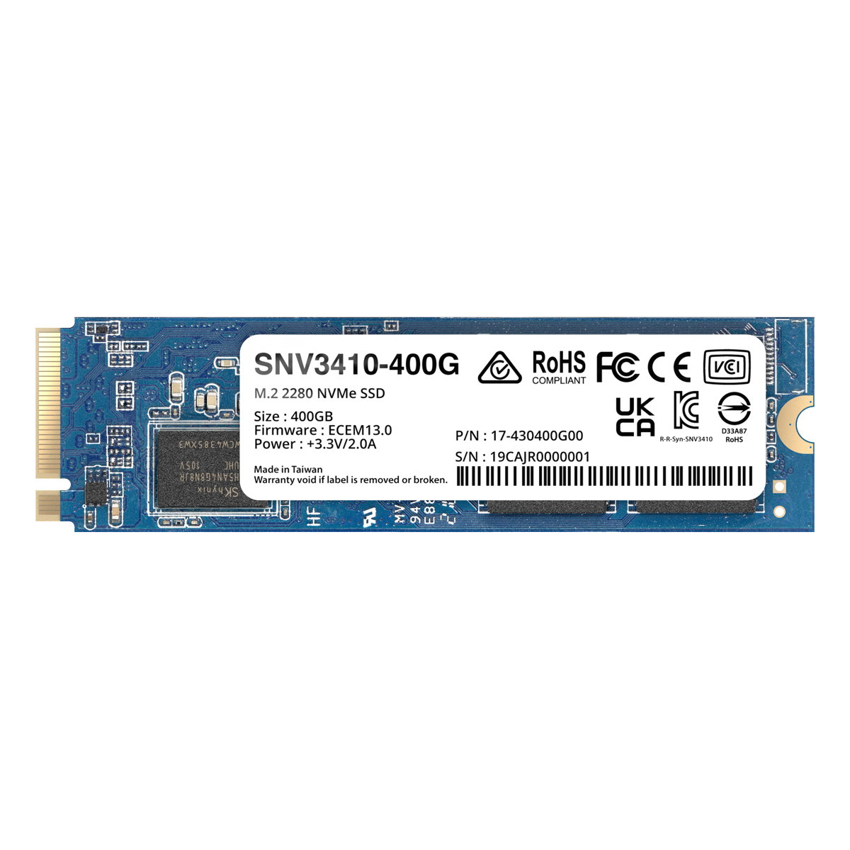 Synology SSD SNV3410 400GB M.2 PCI Express 3.0 X4 NVMe
