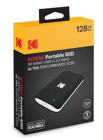 Kodak SSD 3.2Gen2 X220 128GB Portable EKSSD128GX220K