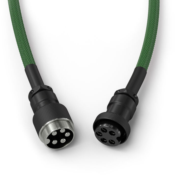 Glorious GMMK Coiled Cable Forest Green, Spiralcable, USB-C/USB-A - darkgreen/black