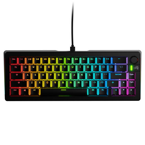 Glorious GMMK 3 65 % Custom Gaming-keyboard - Pre-Built, ANSI (US), Fox Switches, black