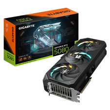 GIGABYTE GeForce RTX 5080 GAMING OC 16G Graphics Card - 16GB GDDR7, 256bit, PCI-E 5.0, 2730MHz Core Clock, 3 x DisplayPort, 1 x HDMI, GV-N5080GAMING OC-16GD