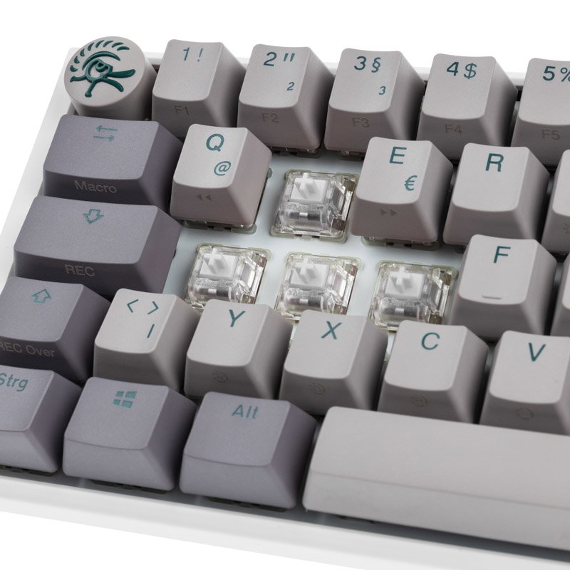 Ducky One 3 Mist Grey Mini Gaming keyboard, RGB LED - MX-Ergo-Clear
