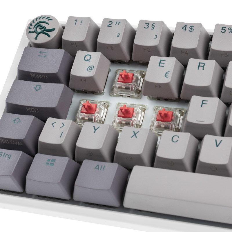 Ducky One 3 Mist Grey Mini Gaming keyboard, RGB LED - MX-Silent-Red