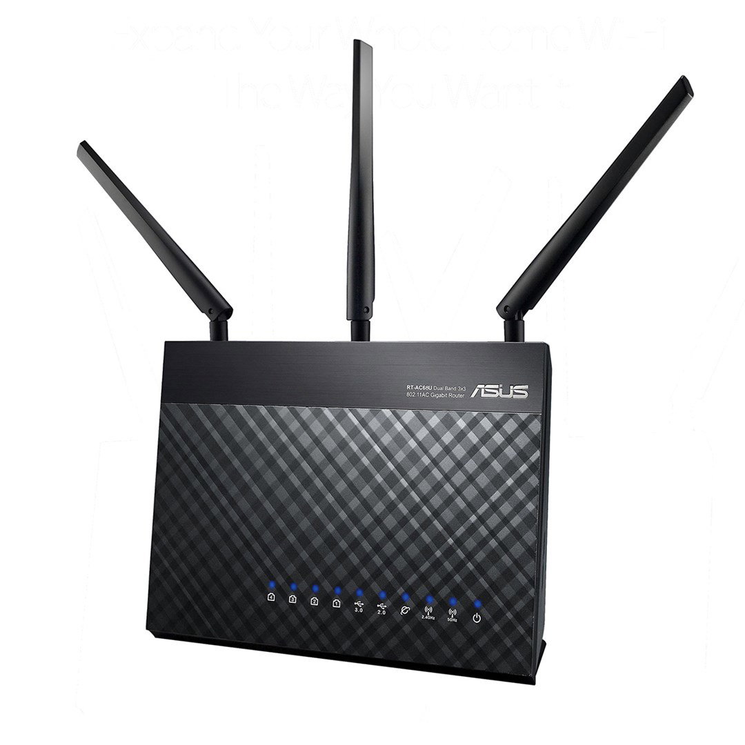 ASUS DSL-AC68U wireless router Gigabit Ethernet Dual-band (2.4 GHz 5 GHz) Black