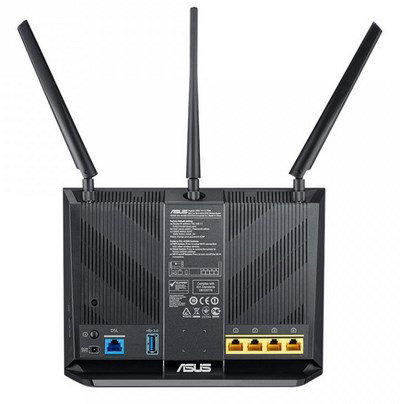 ASUS DSL-AC68U wireless router Gigabit Ethernet Dual-band (2.4 GHz 5 GHz) Black