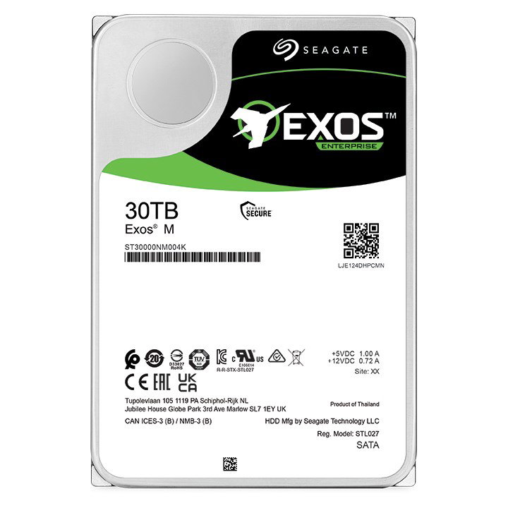 Seagate Exos M internal hard drive 30 TB 7200 RPM 512 MB 3.5 Serial ATA (ST30000NM004K)