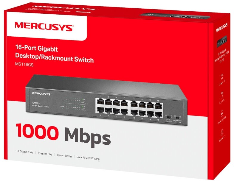 Mercusys MS116GS Network Switch Black