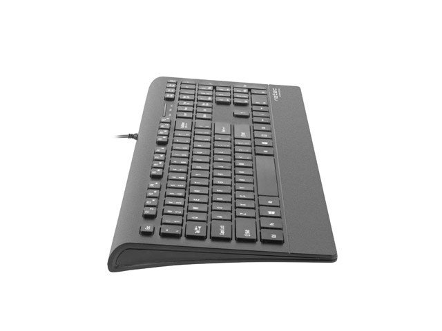 Natec Multimedia Keyboard BARRACUDA slim USB, US layout, black