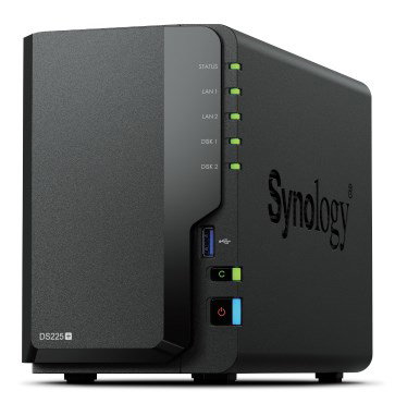 Synology DS225+ 2 Bay NAS Desktop Intel Celeron J4125 2 GB DDR4 Synology DSM Black - only Synology HDD