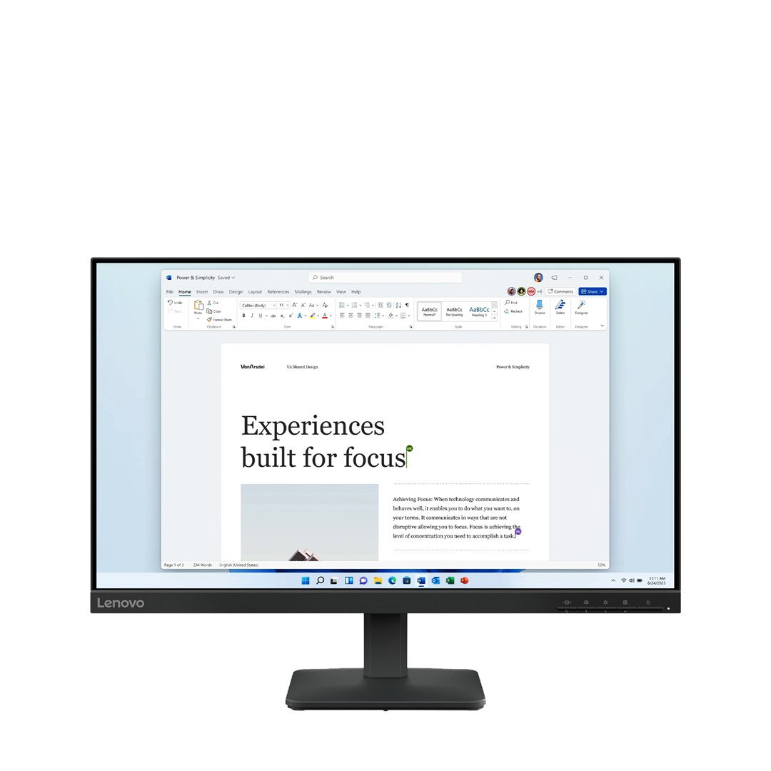 Lenovo L24-4e computer monitor 60.5 cm (23.8) 1920 x 1080 pixels Full HD LCD Black