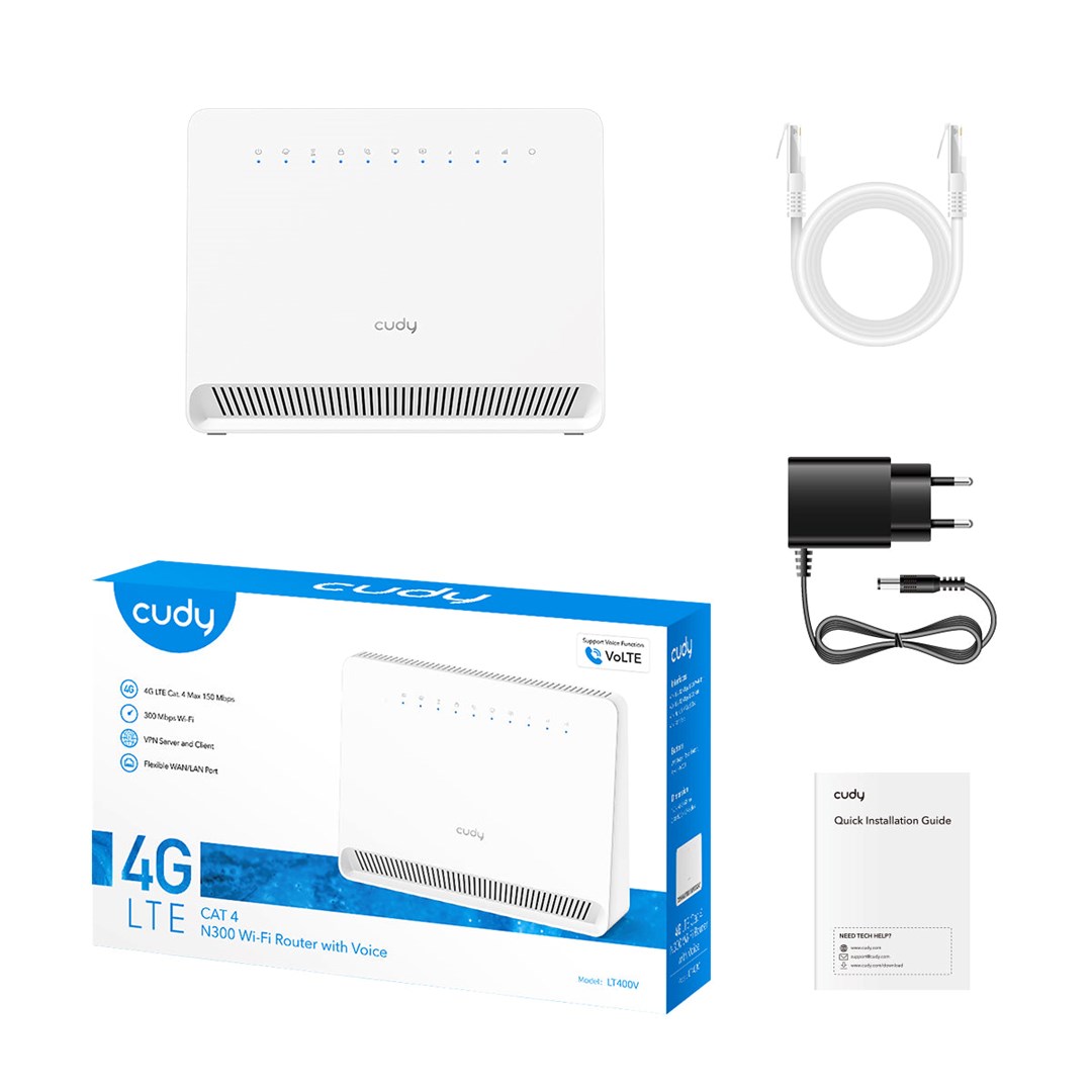 CUDY LT400V Wi-Fi 4G N300 router with voice