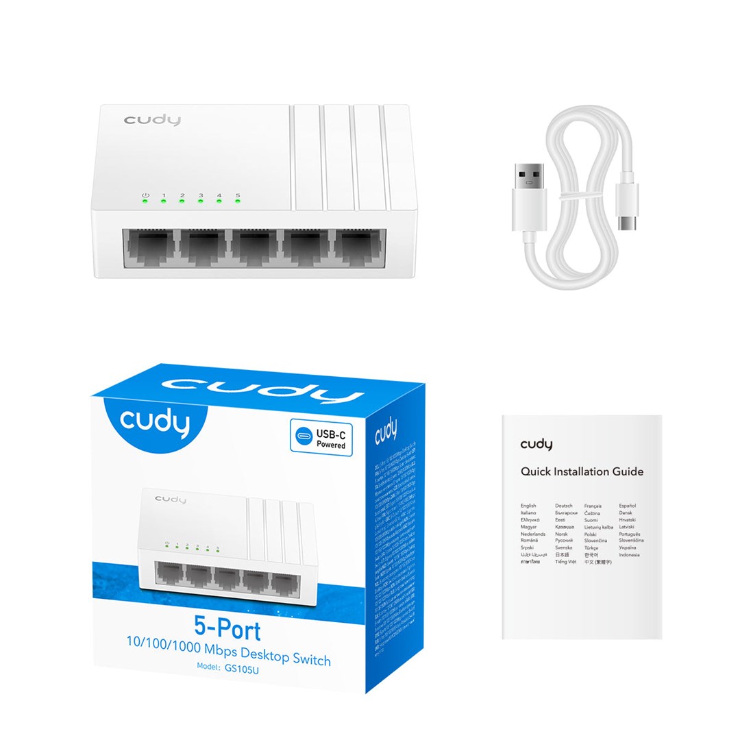 Cudy GS105U network switch Unmanaged Gigabit Ethernet (10/100/1000) White