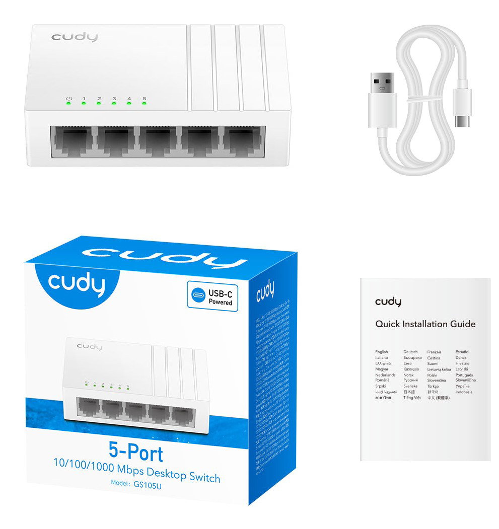 Cudy GS105U network switch Unmanaged Gigabit Ethernet (10/100/1000) White