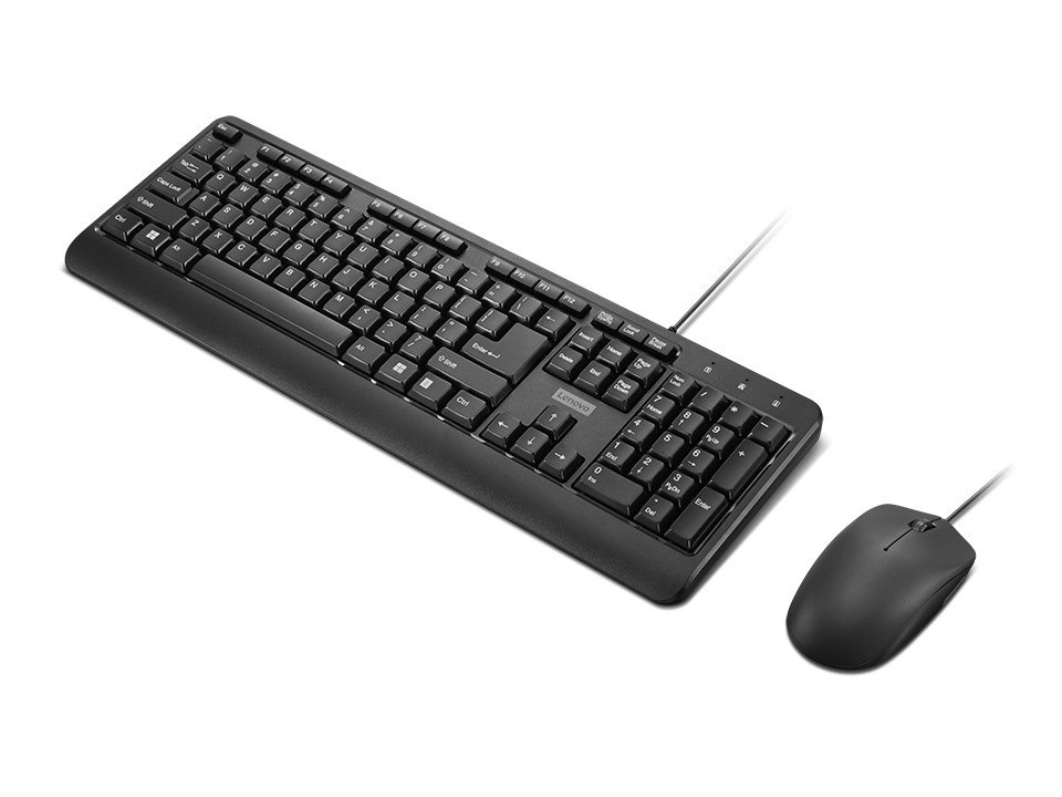 Lenovo 160 keyboard Mouse included Home/Office USB US English Black