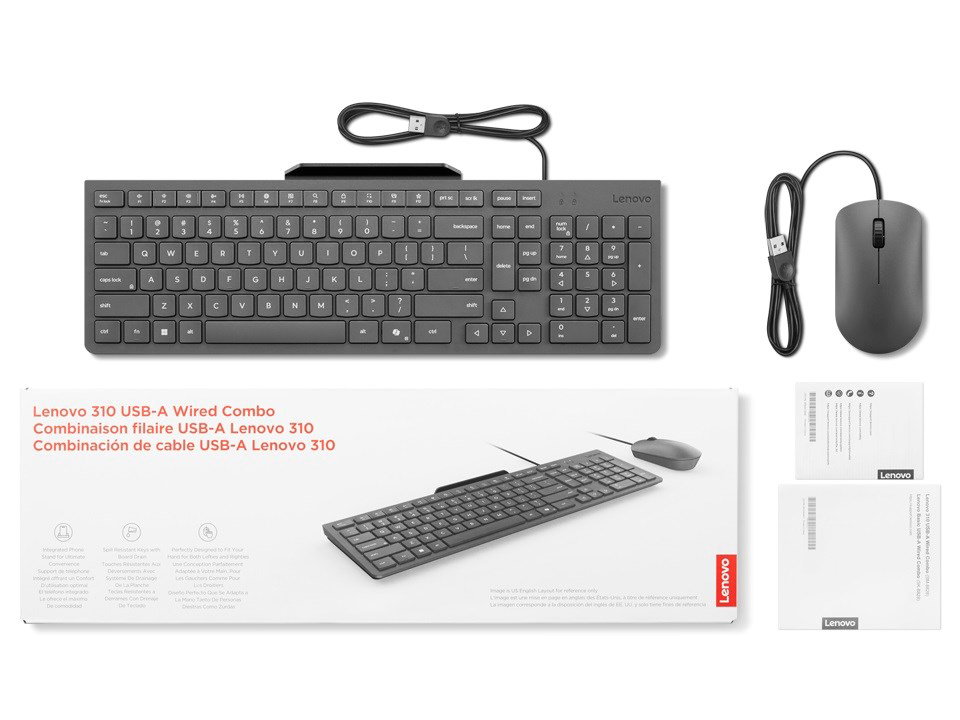 Lenovo 310 USB-A Wired Combo US English GX31R09775 Black