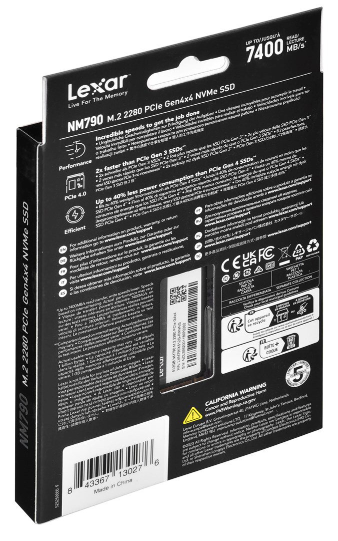Lexar NM790 M.2 512 GB PCI Express 4.0 SLC NVMe