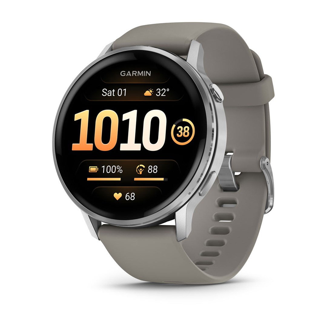 Garmin Venu 4 3.56 cm (1.4) AMOLED 45 mm Digital 454 x 454 pixels Touchscreen Silver Wi-Fi GPS (satellite)