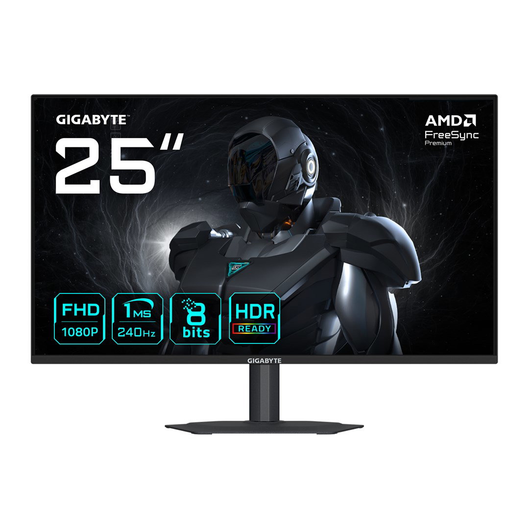 GIGABYTE G25F2A 25 FHD Gaming Monitor - 1920 x 1080, 240Hz, 1ms, 300 cd/m, Display HDR 10, HDMI 2.0, Displayport 1.4