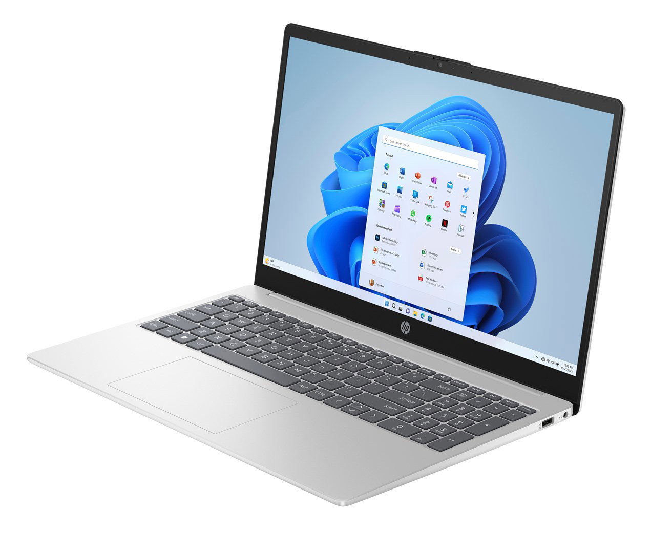 HP 15-fd1219nw Intel Core i7-150U Laptop 39.6 cm (15.6) Full HD 16 GB DDR4-SDRAM 512 GB SSD Wi-Fi 6 (802.11ax) Windows 11 Home Silver