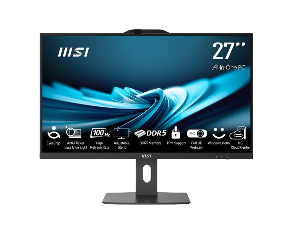MSI AIO PRO AP272P 14M-886XEU i7-14700 27 IPS LED FHD Non-Touch Anti-Glare 16GB SSD 1TB M.2 AX211 WiFi 6E No OS Black