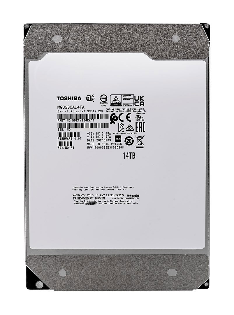 Toshiba MG09 internal hard drive 14 TB 7200 RPM 3.5 SAS