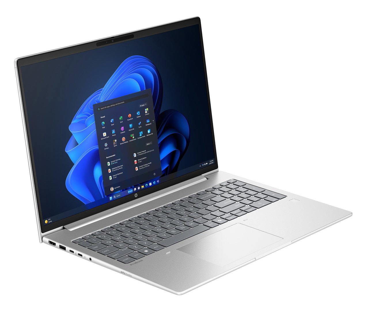 HP ProBook 4 G1a AI PC AMD Ryzen 7 250 Laptop 40.6 cm (16) WUXGA 16 GB DDR5-SDRAM Wi-Fi 6E (802.11ax) Windows 11 Pro Silver