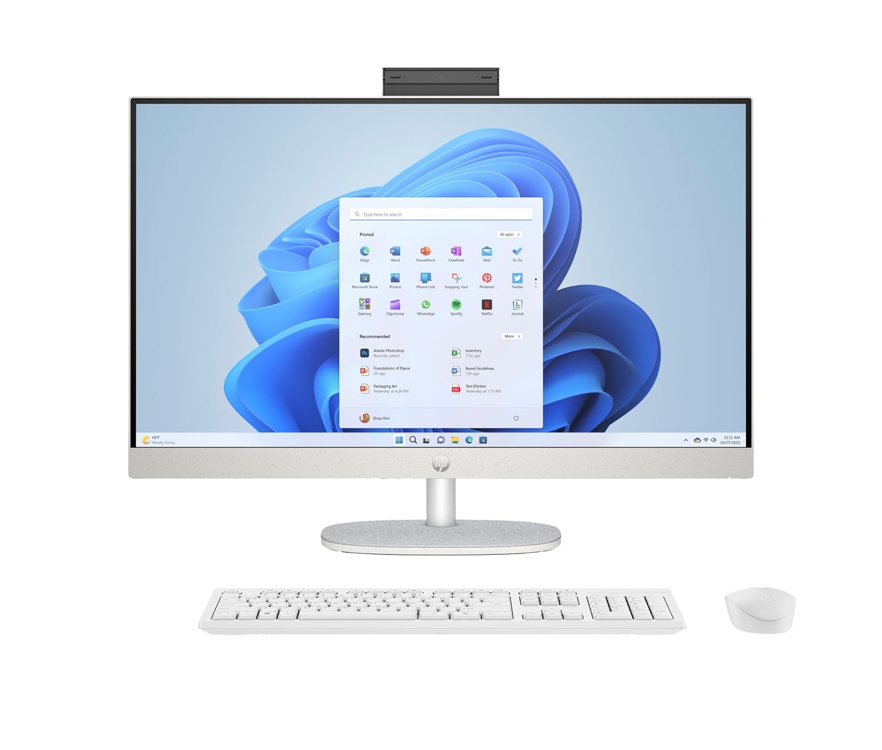 HP 27-cr0222nw AMD Ryzen 7 7730U 68.6 cm (27) 1920 x 1080 px All-in-One PC 16 GB DDR4-SDRAM 512 GB SSD Windows 11 Home Wi-Fi 6 (802.11ax) White