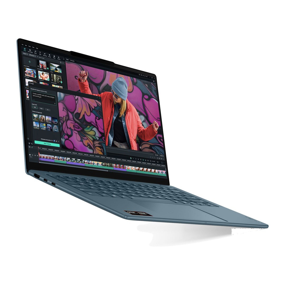 Lenovo Yoga Slim 7 14AKP10 Ryzen AI 5 340 14 WUXGA OLED 400 nits 60 Hz Glossy 16 GB LPDDR5-6400 512 GB SSD Radeon 840M Graphics 1080p webcam 70 Wh Win11 Tidal Teal