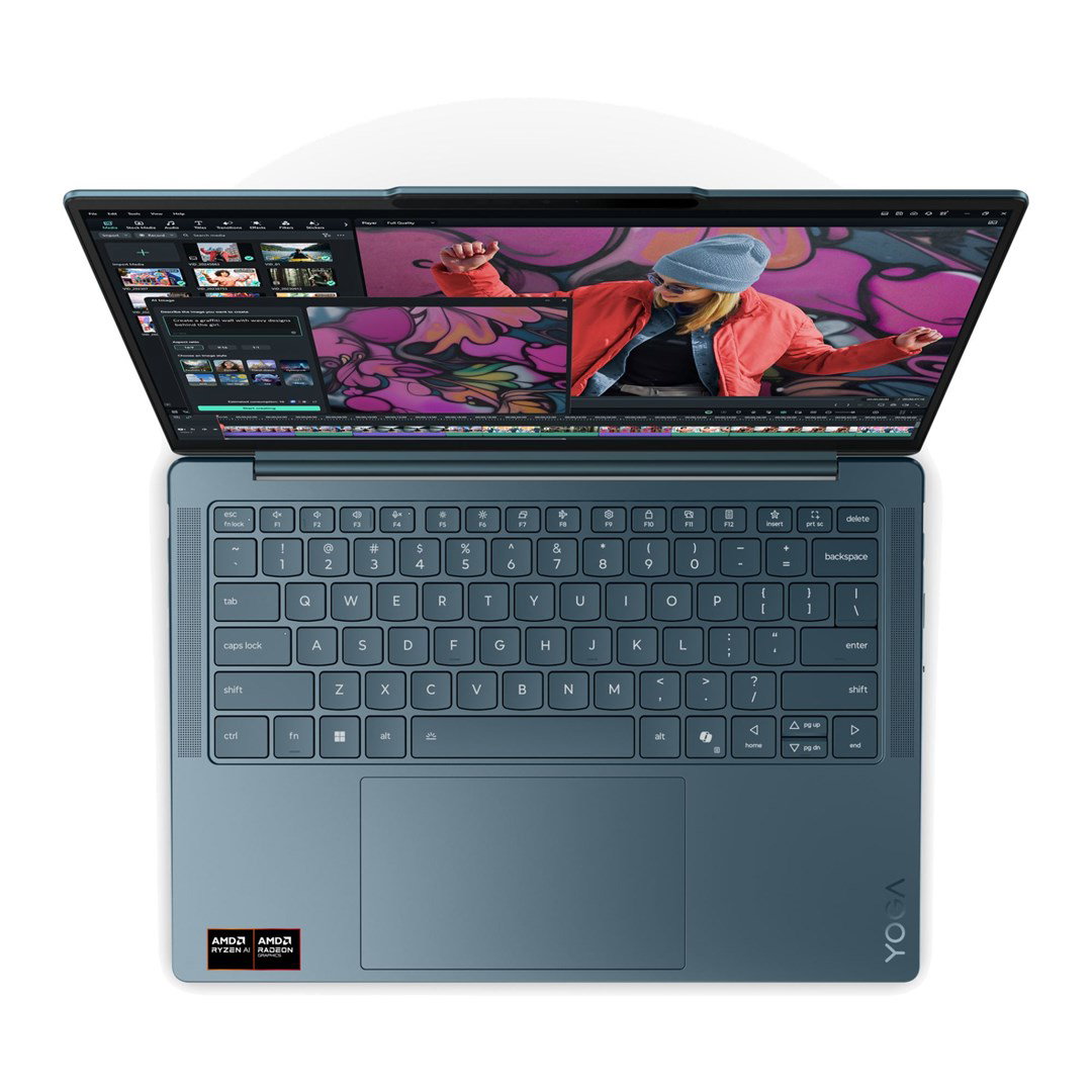 Lenovo Yoga Slim 7 14AKP10 Ryzen AI 5 340 14 WUXGA OLED 400 nits 60 Hz Glossy 16 GB LPDDR5-6400 512 GB SSD Radeon 840M Graphics 1080p webcam 70 Wh Win11 Tidal Teal