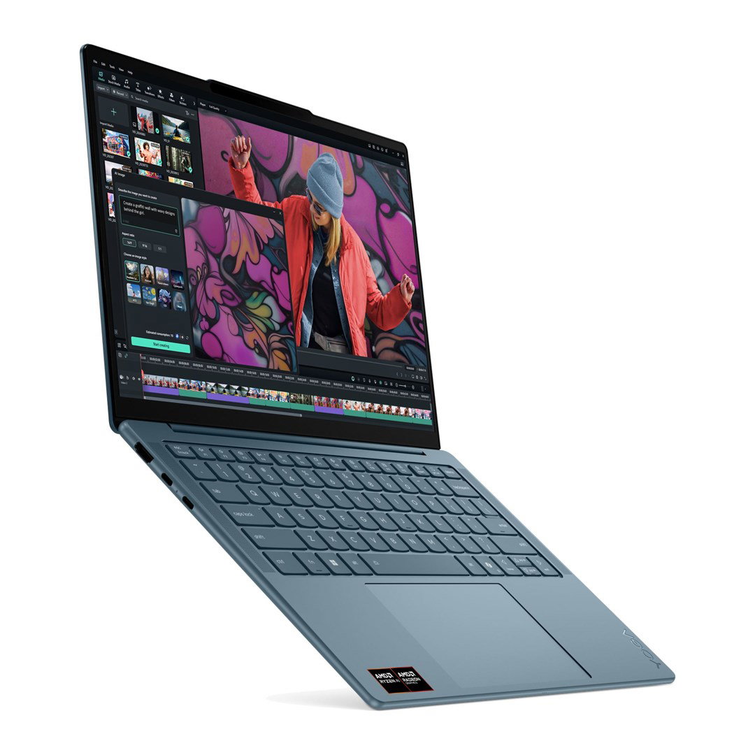 Lenovo Yoga Slim 7 14AKP10 Ryzen AI 5 340 14 WUXGA OLED 400 nits 60 Hz Glossy 16 GB LPDDR5-6400 512 GB SSD Radeon 840M Graphics 1080p webcam 70 Wh Win11 Tidal Teal