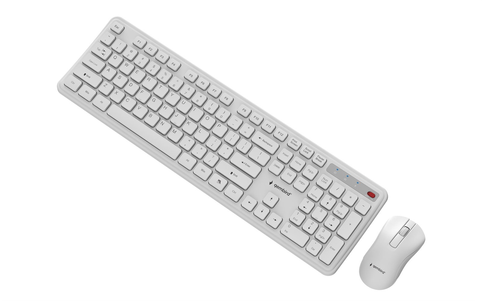 Gembird KBS-WPS-01 Slim Pro Business wireless desktop set, white, US layout