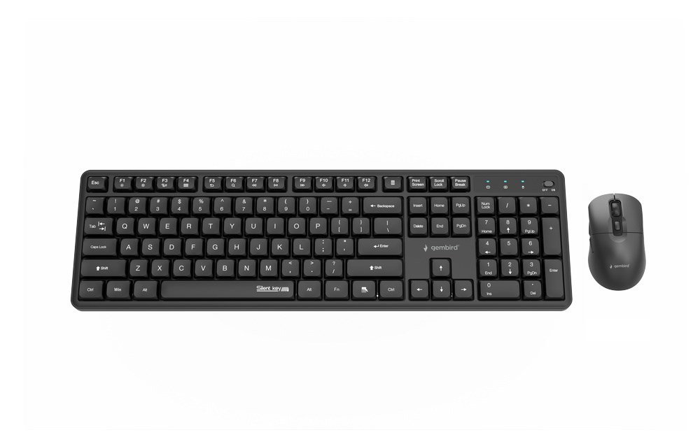 Gembird KBS-WMS-01 Silent key Pro Business wireless desktop set, black, US layout