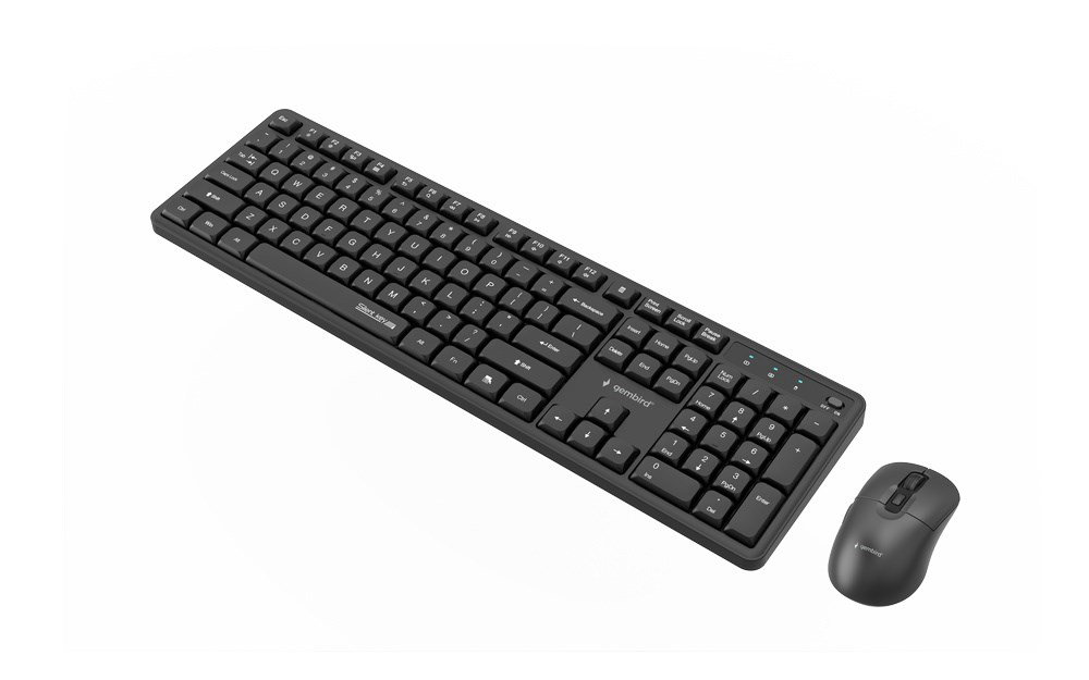 Gembird KBS-WMS-01 Silent key Pro Business wireless desktop set, black, US layout