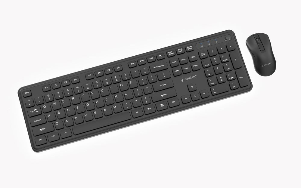 Gembird KBS-WPS-01 Slim Pro Business wireless desktop set, black, US layout