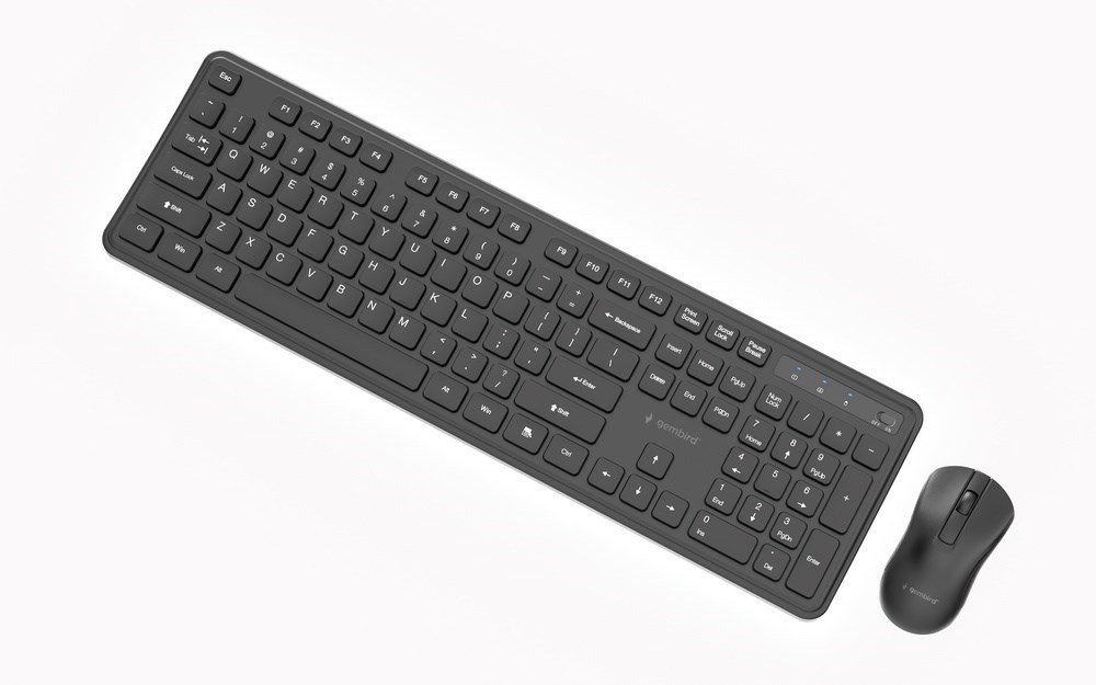 Gembird KBS-WPS-01 Slim Pro Business wireless desktop set, black, US layout