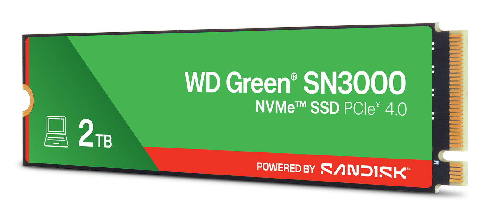 Western Digital Green WD SN3000 NVMe SSD POWERED BY SANDISK 2 TB