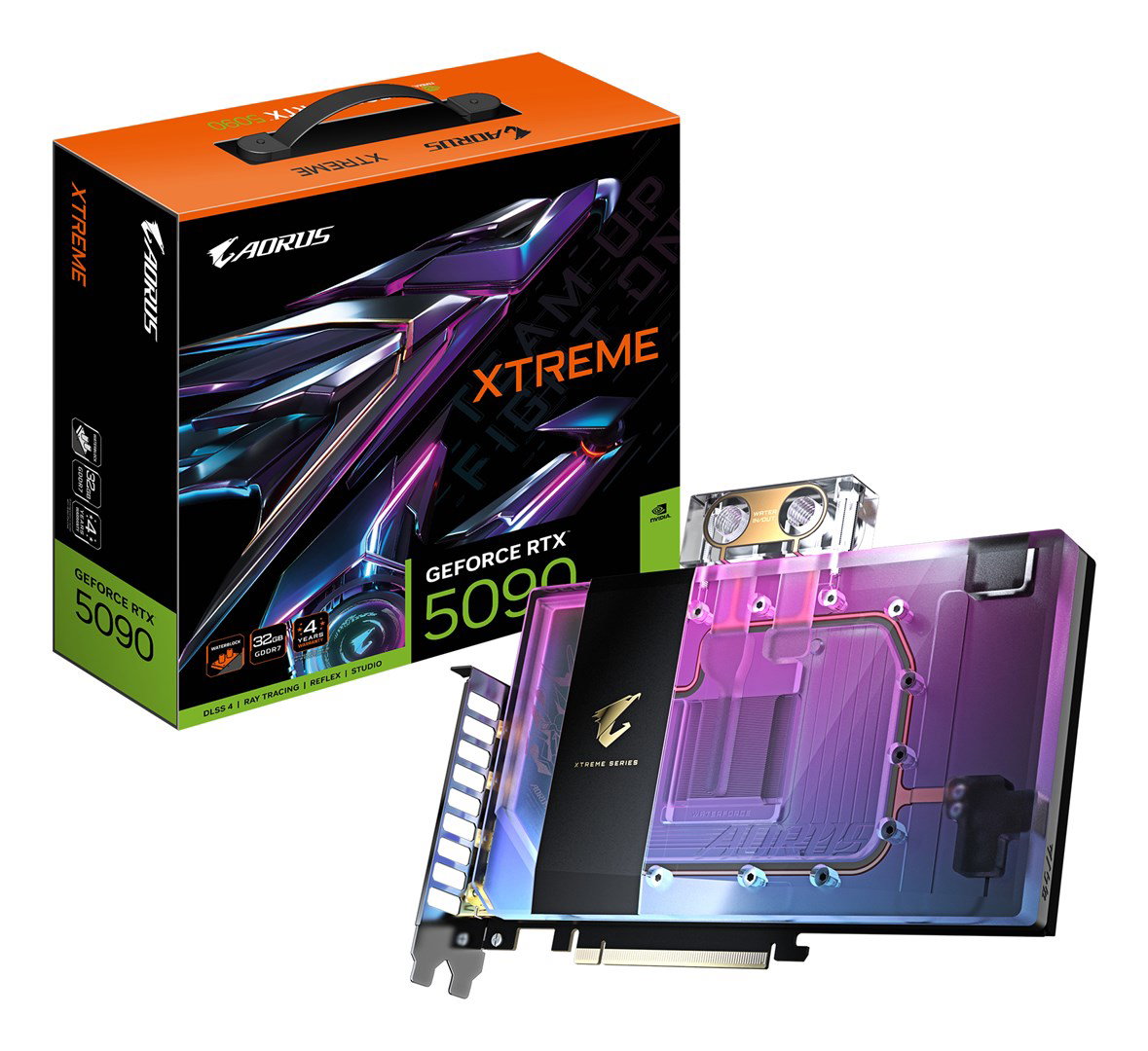 GIGABYTE AORUS GeForce RTX 5090 XTREME WATERFORCE WB 32G Graphics Card - 32GB GDDR7