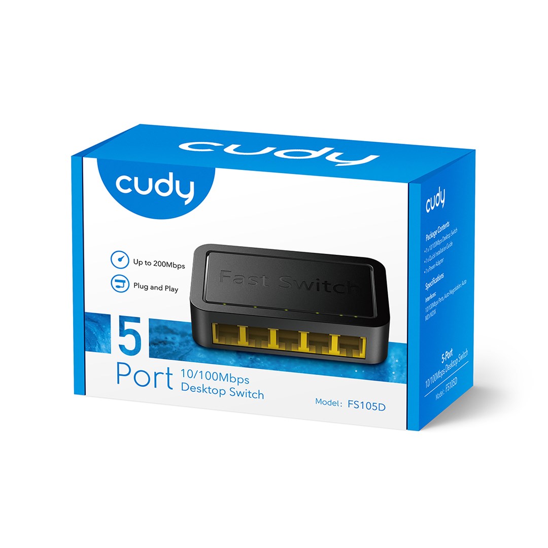 Cudy FS105D network switch Unmanaged Fast Ethernet (10/100) White