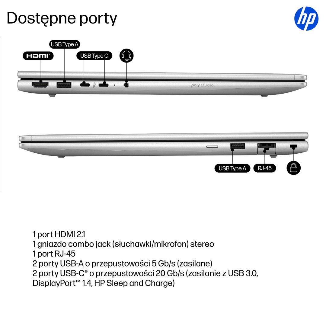 HP ProBook 4 G1i AI, Intel Core Ultra 7 255U laptop, 16 WUXGA, 16 GB DDR5-SDRAM, 512 GB SSD, Wi-Fi 6E (802.11ax), Windows 11 Pro, AI PC, silver
