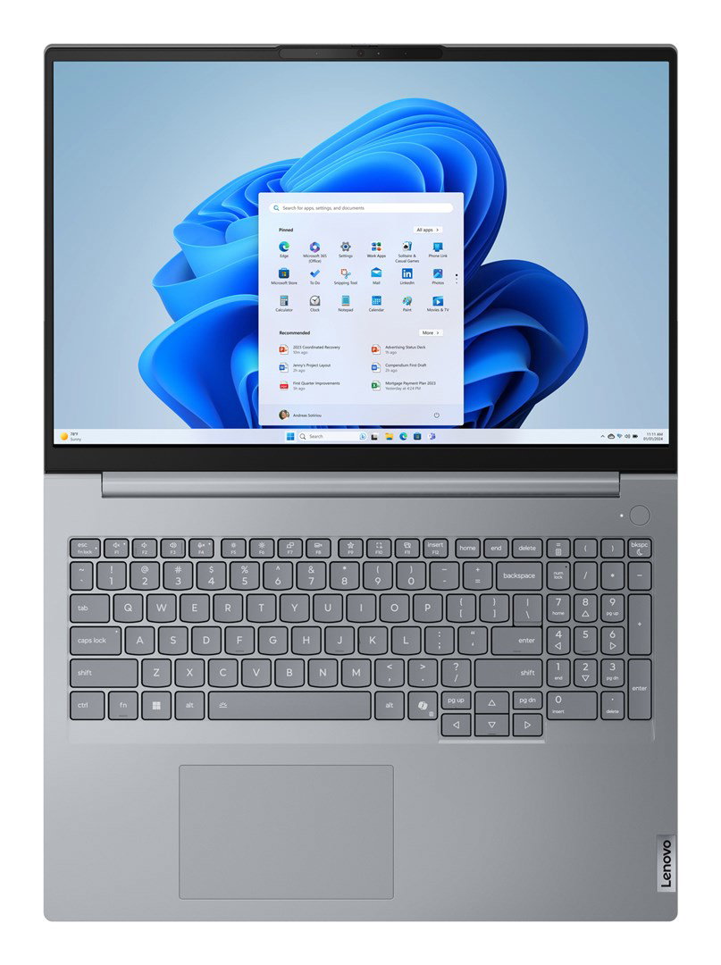 Lenovo ThinkBook 16 G8 IAL Intel Core Ultra 5 135H Laptop 40.6 cm (16) WUXGA 16 GB DDR5-SDRAM 512 GB SSD Wi-Fi 6E (802.11ax) Windows 11 Pro English Grey