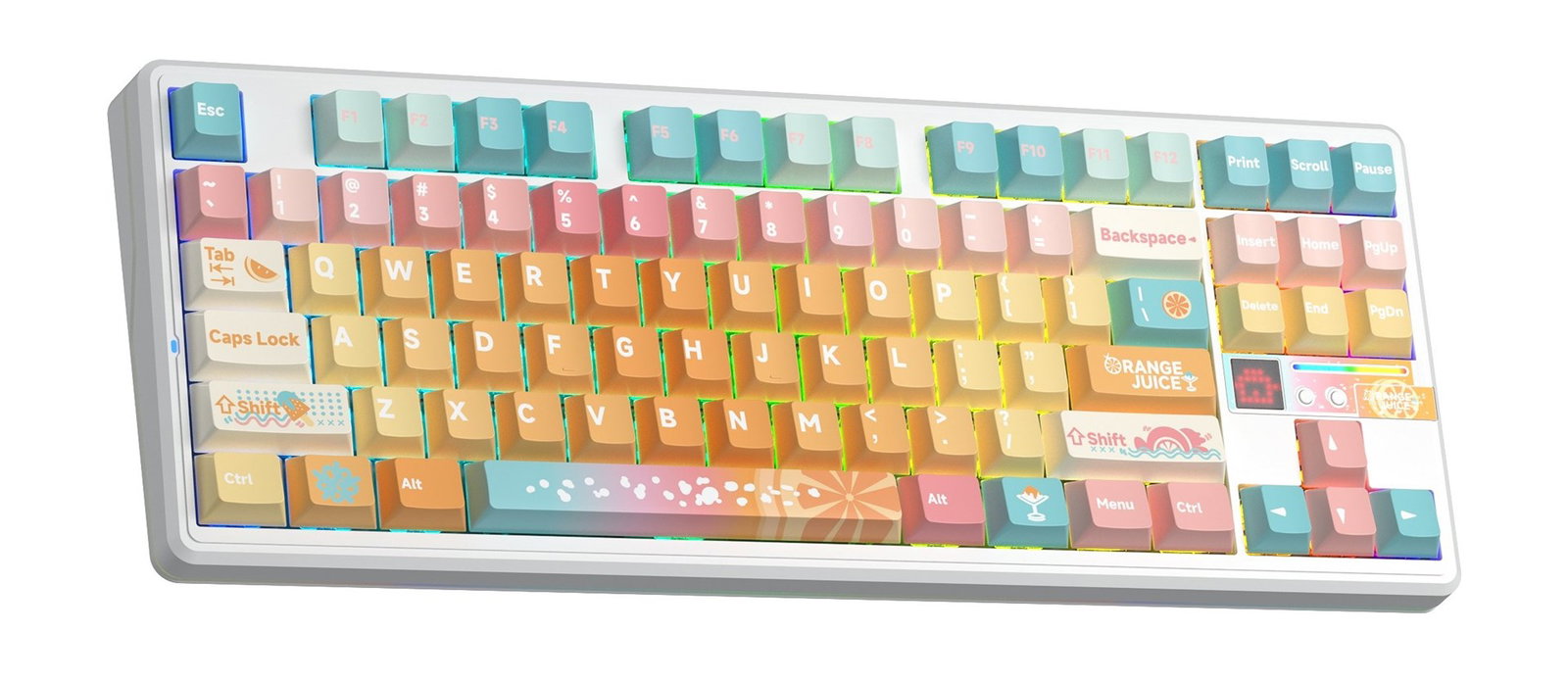 AULA Gasket F87 Pro V2 Orange Soda Kailh Meteorite Ice Cream RGB Keyboard