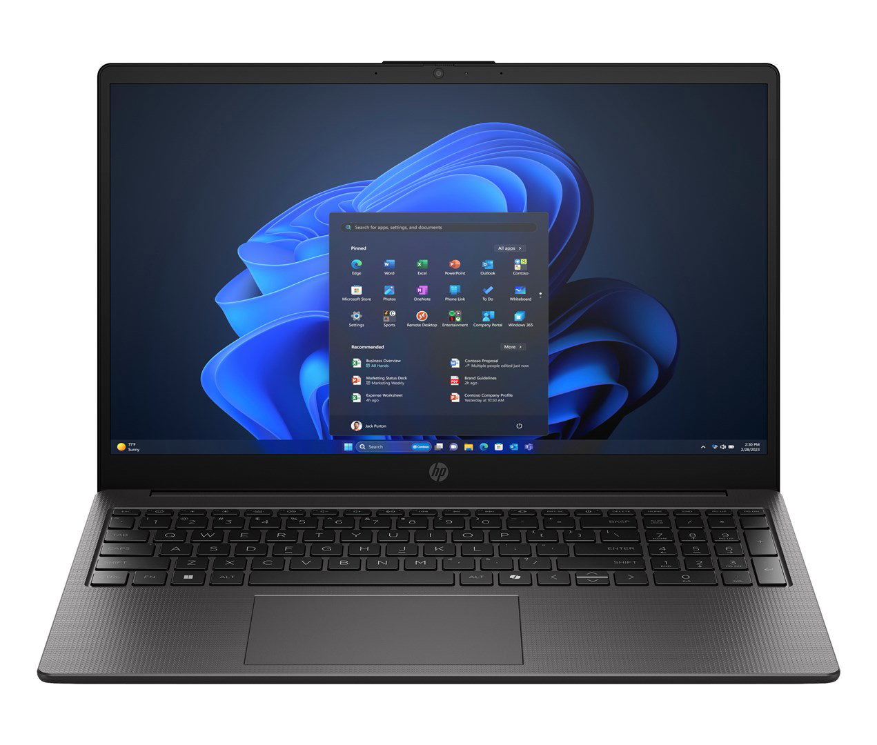 HP 255R G10 laptop with AMD Ryzen 5 7535U, 39.6 cm (15.6) Full HD, 8 GB DDR5 RAM, 512 GB SSD, Wi-Fi 6 (802.11ax), Windows 11 Home, black