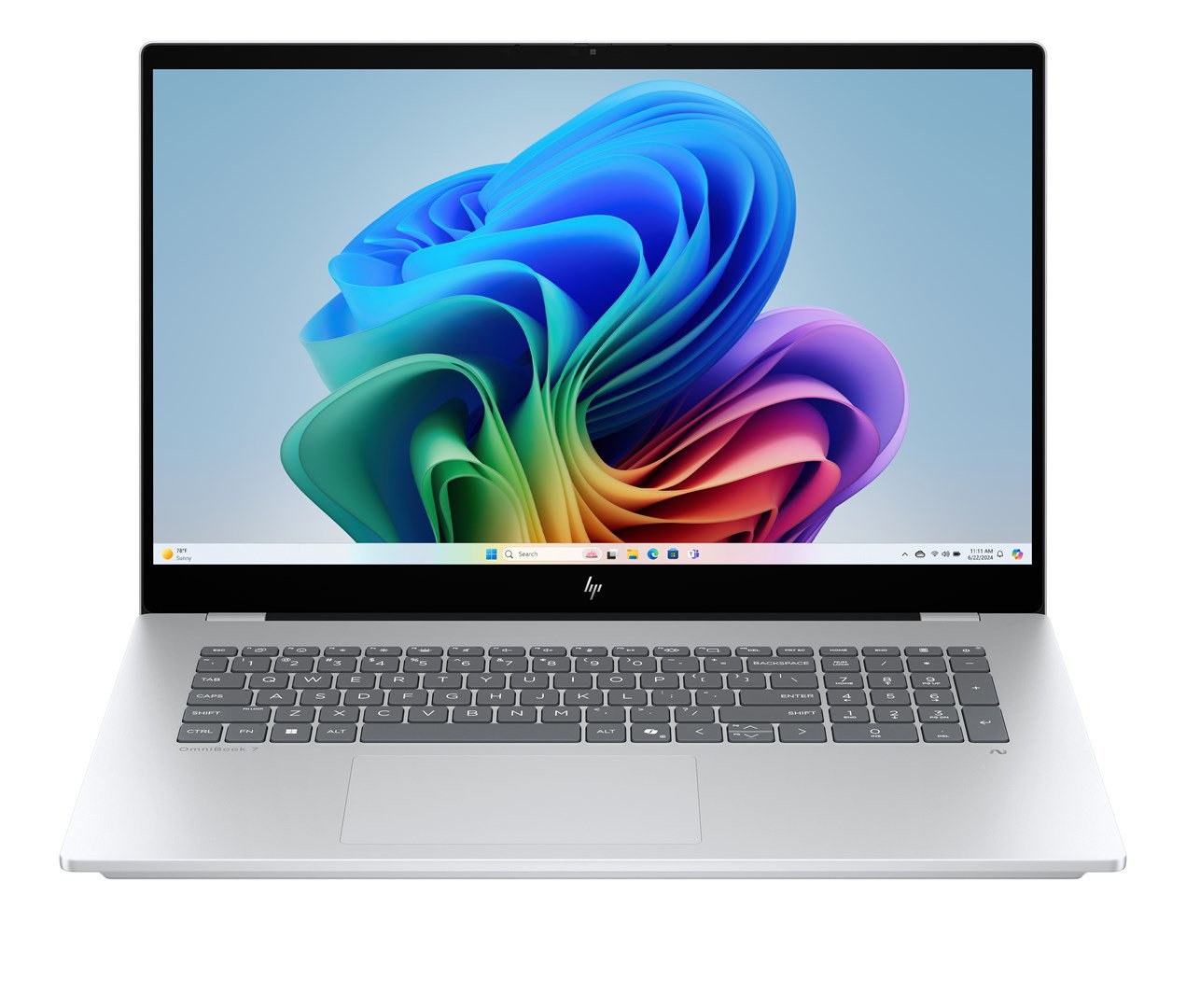 HP OmniBook 7 Next Gen AI 17-DC0073CL Copilot+ PC Intel Core Ultra 7 258V Laptop 43.9 cm (17.3) Full HD touchscreen 32 GB LPDDR5x-SDRAM 1 TB SSD NVIDIA GeForce RTX 4050 Wi-Fi 6E (802.11ax) Windows 11 Home Silver New Repack/Repacked