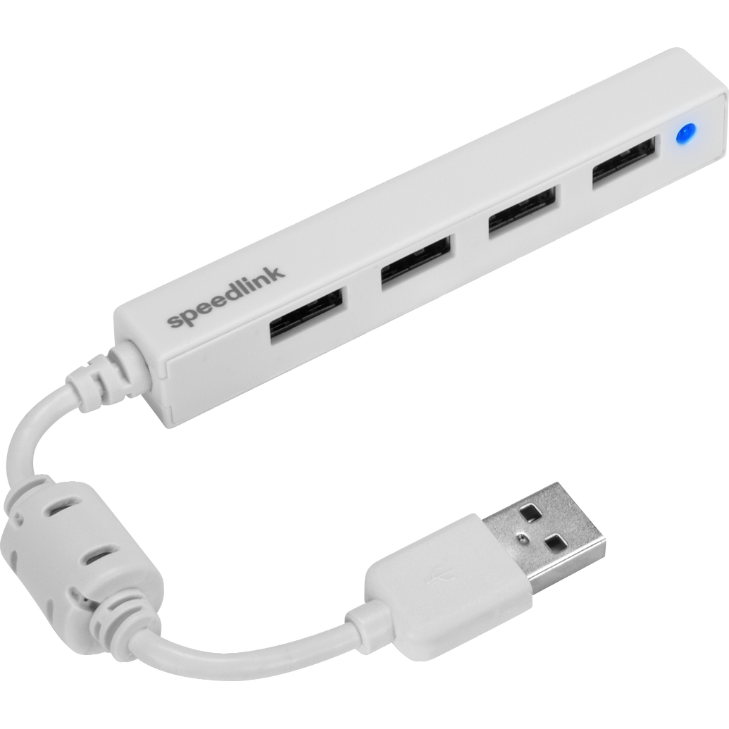 SpeedLink Snappy Slim 4-port USB 2.0 Hub White