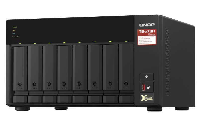 QNAP TS-873A NAS Tower Ryzen Embedded V1500B 8 GB DDR4 0 TB QNAP Turbo System Black