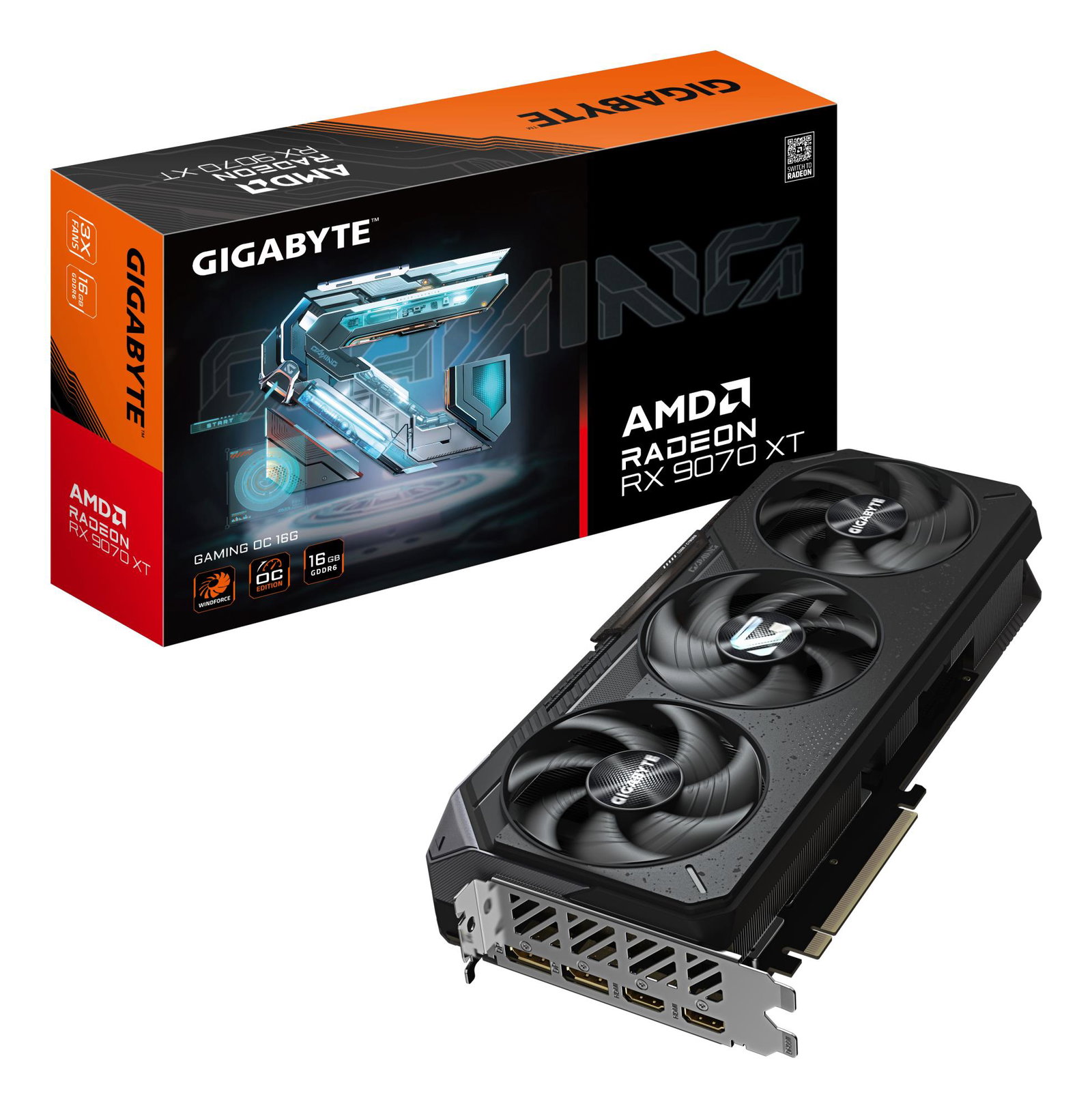 Graphics Card GIGABYTE AMD Radeon RX 9070 XT 16 GB GDDR6 256 bit PCI Express 5.0 Active R9070XTGAMINGOC-16GD1.0