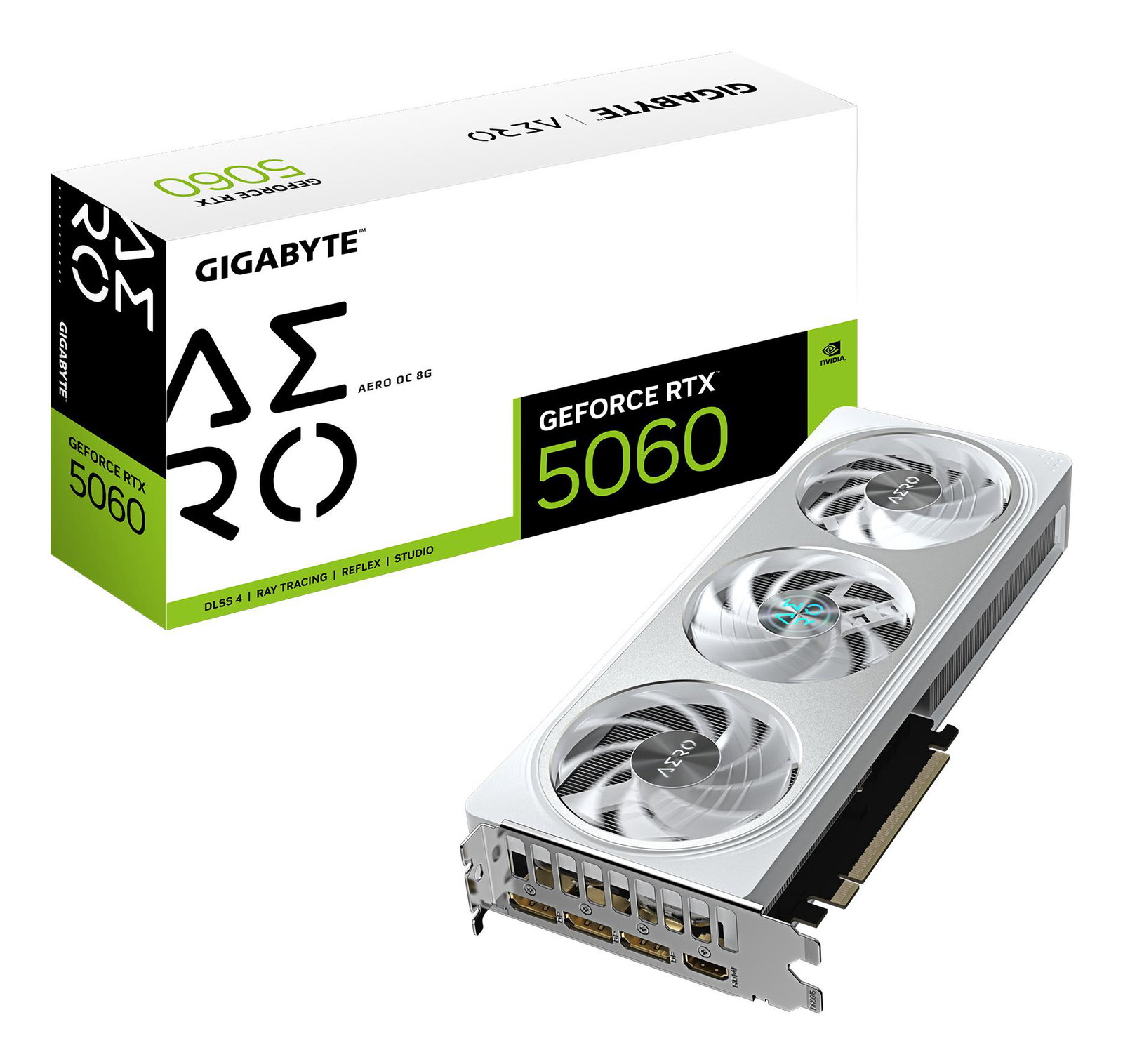 Graphics Card GIGABYTE NVIDIA GeForce RTX 5060 2595 MHz 8 GB GDDR7 128 bit PCI Express 5.0 Active GV-N5060AEROOC-8GD