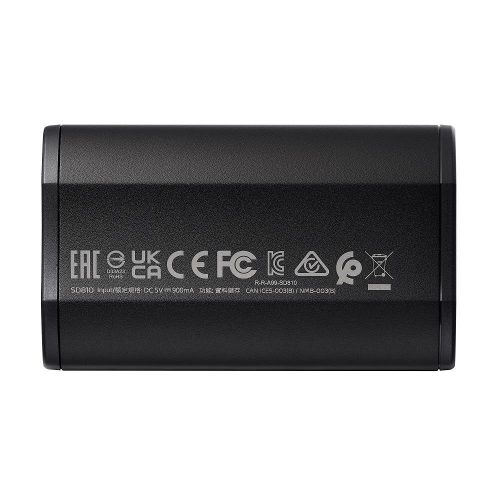 External SSD ADATA SD810 4TB USB-C Write speed 2000 MBytes/sec Read speed 2000 MBytes/sec SD810-4000G-CBK