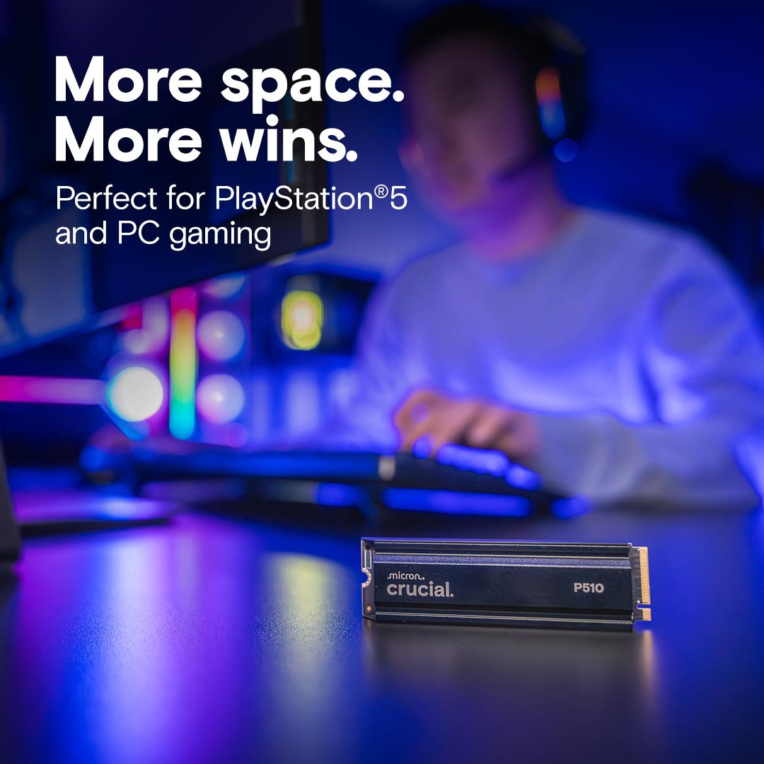 SSD CRUCIAL P510 2TB M.2 PCIe Gen5 NVMe TLC Write speed 8700 MBytes/sec Read speed 10000 MBytes/sec TBW 1200 TB CT2000P510SSD5