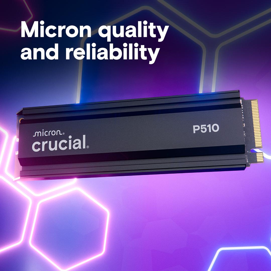 SSD CRUCIAL P510 2TB M.2 PCIe Gen5 NVMe TLC Write speed 8700 MBytes/sec Read speed 10000 MBytes/sec TBW 1200 TB CT2000P510SSD5
